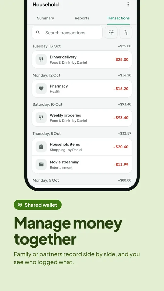 Shared wallet for family or partners