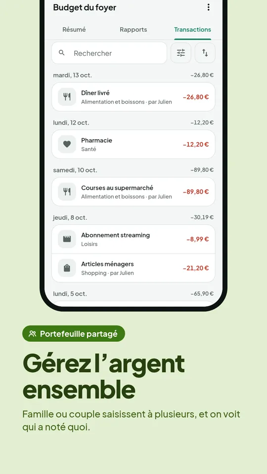 Portefeuille partagé pour la famille ou le couple