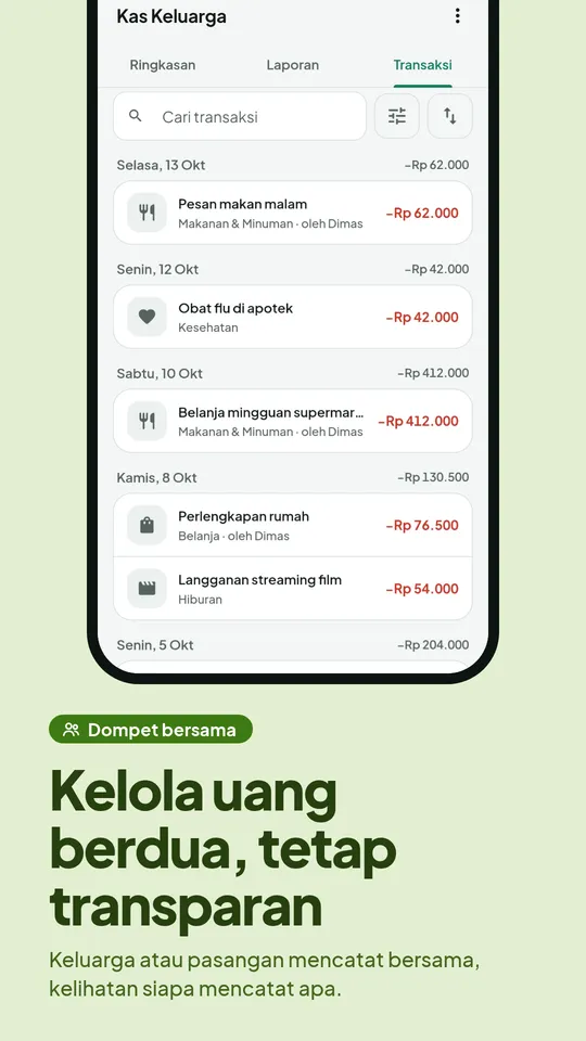 Dompet bersama untuk keluarga atau pasangan
