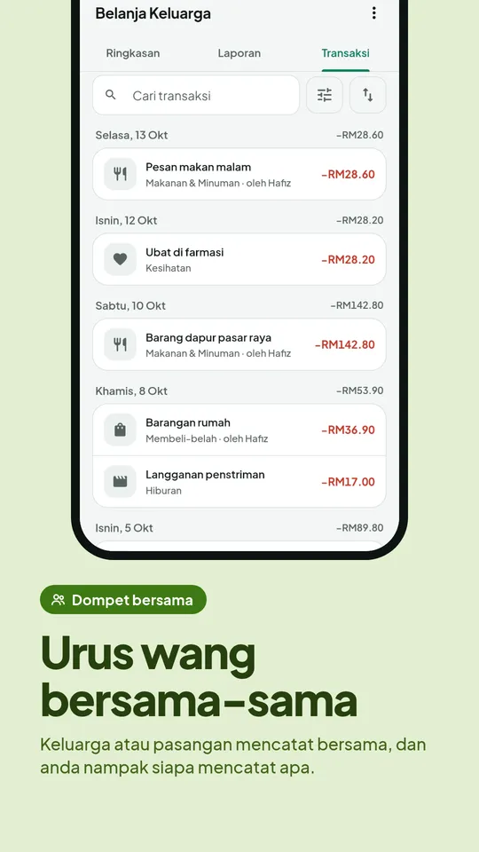 Dompet bersama untuk keluarga atau pasangan